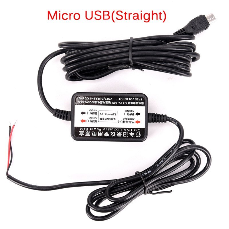 Micro/Mini chargeur de voiture USB | Câble dur, convertisseur onduleur de puissance, pour tablette, téléphone, enregistreur DVR, GPS, 2 * 1.18po: C