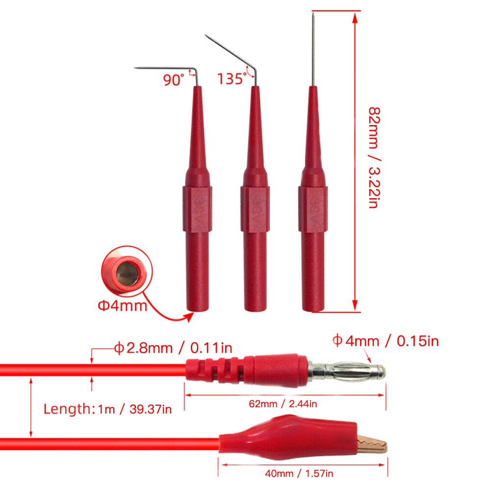 20 Piece Back Probe Kit Identified Probe for Automotive SG Test Tool Aid 23500 Instrument Tool Car Repair Tool