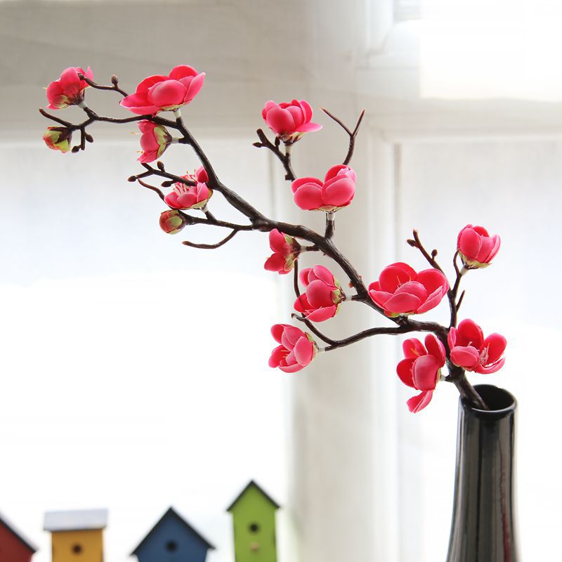 60cm Artificial Cherry Flower Branch Home Garden Bedroom Decoration Christmas Year Wedding Festive flores artificiais