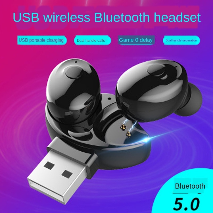 Mini Bluetooth 5.0 Oortelefoon Enkele Sport Draadloze Stereo Headset Draagbare Onzichtbare In-Oor Business Oordopjes Usb Magnetic Charger