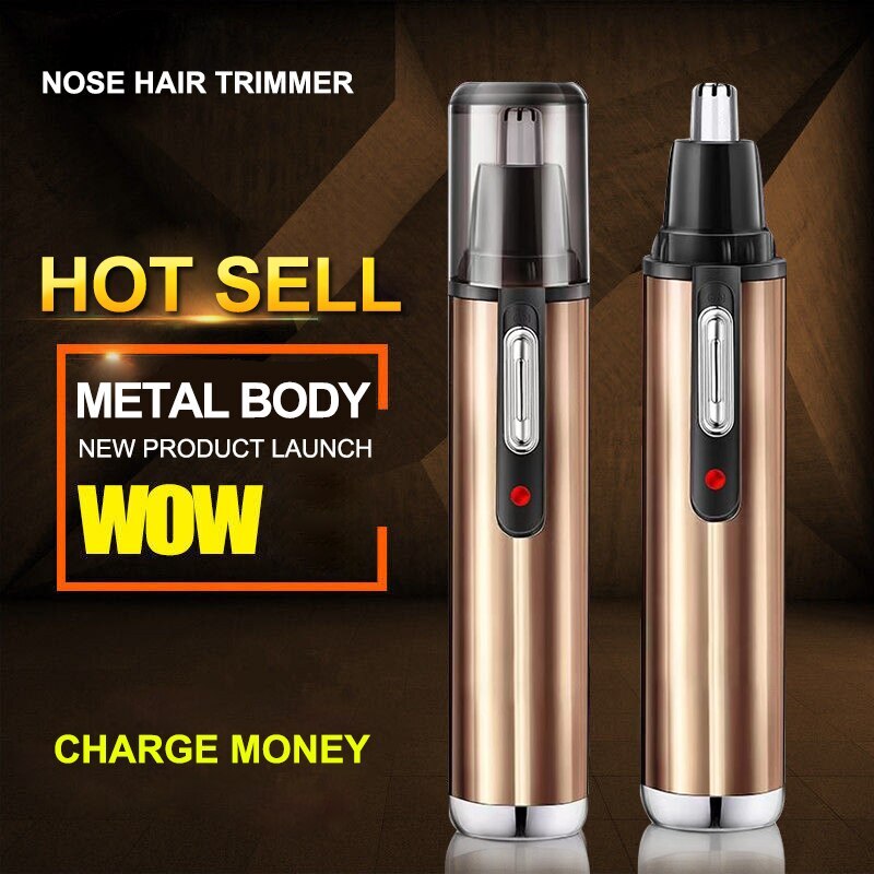 Elektrische Wenkbrauw Neus Haar Trimmer Scheermachine Gold Battery Model