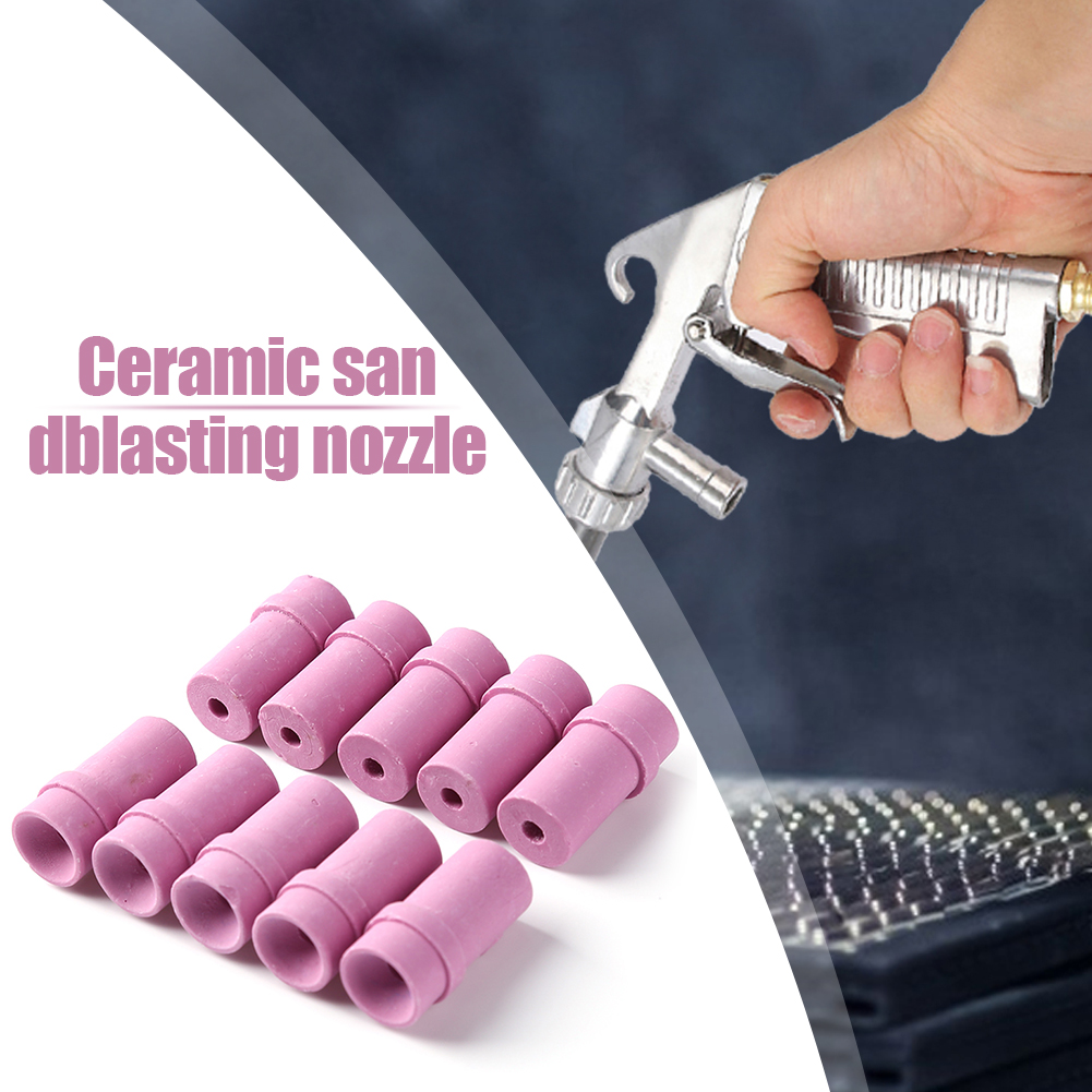 10pcs Ceramic Sandblast Nozzle Air Sandblaster Tips Pneumatic Blasting Accessories Abrasive Blasting Sandblast Cabinet Tool