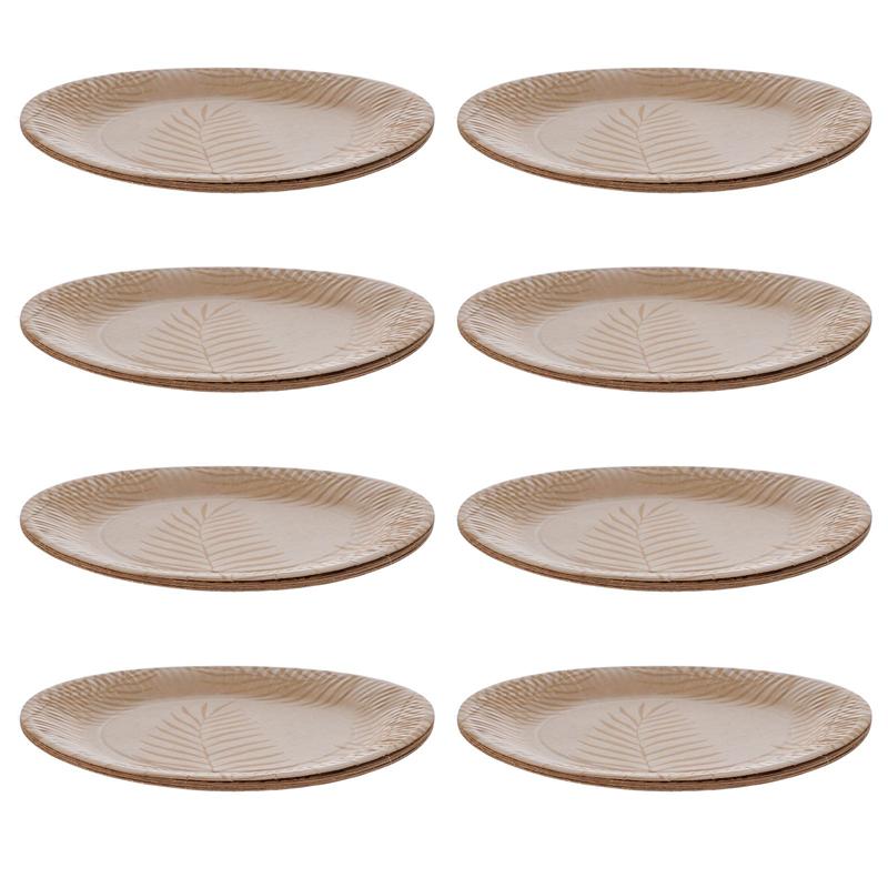 8 Pcs Palm Blad Patroon Diner Platen Milieubescherming Papier Servies Wegwerp Keukengerei: Default Title