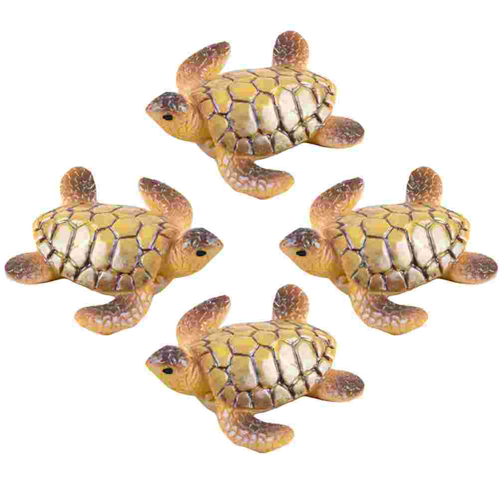 4 Stück Aquarium Schildkröte Ornament Spielzeug dekorative Handwerk Haushalt Einrichtung Puppe Naturharz Zubehör geformt