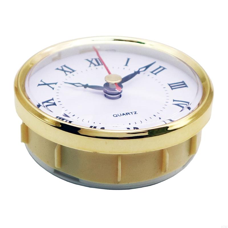Klassieke uurwerk 80 mm ronde Romeinse cijfers klok inzetstuk met gouden rand woondecoratie voor doe-het-zelf ambachten benodigdheden accessoire