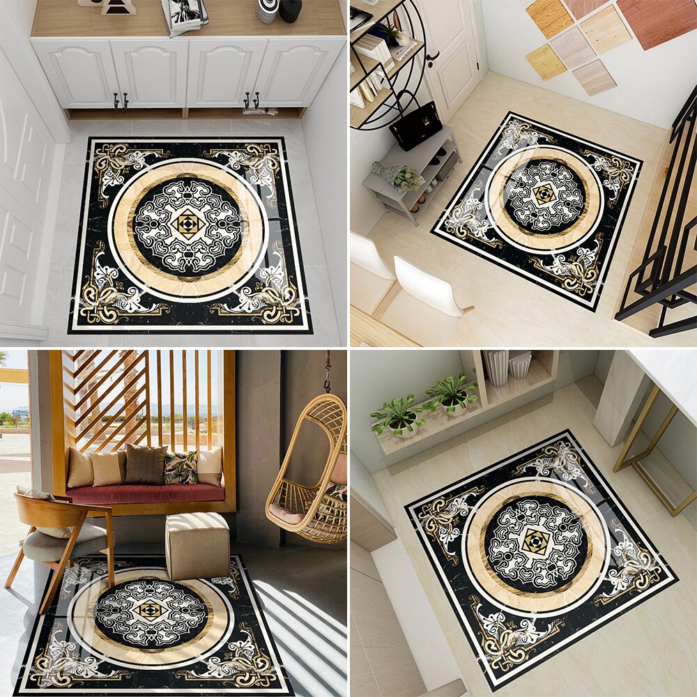 Parquet stickers European style PVC tile stickers Corridor porch tile renovation stickers floor extra large stickers