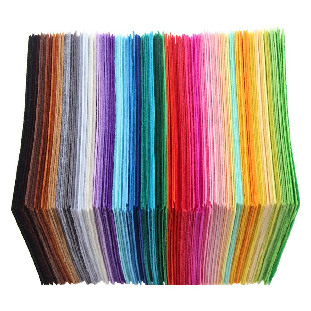 Tela de poliéster para manualidades DIY, 40 Uds., 10x10cm, accesorios de costura de fieltro, artes y manualidades educativas para niños, Material de Juguetes DIY: 40pcs 
