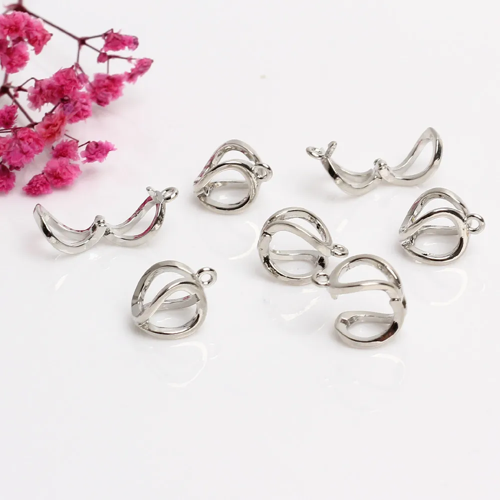 3 uds latón chapado en oro de 18K perla potenciador cierre colgante conector de fianza para Diy pulsera collar accesorios de fabricación de joyería: L / Verde