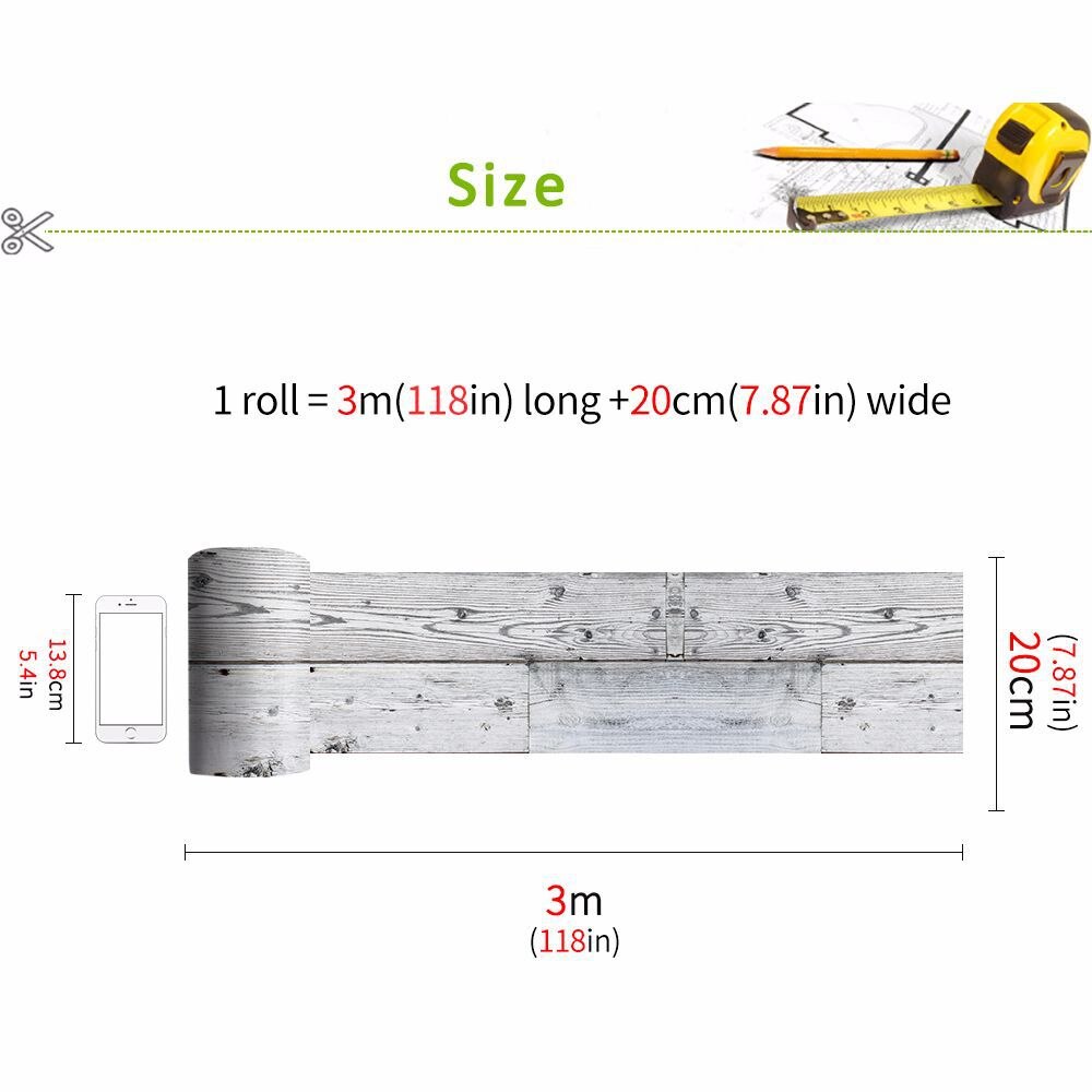 20*300Cm Houten Kleur Zelfklevende Floor Stickers 3D Visuele Muur Decor Decals Voor Slaapkamer Studie Cafe Diy waterdicht Behang