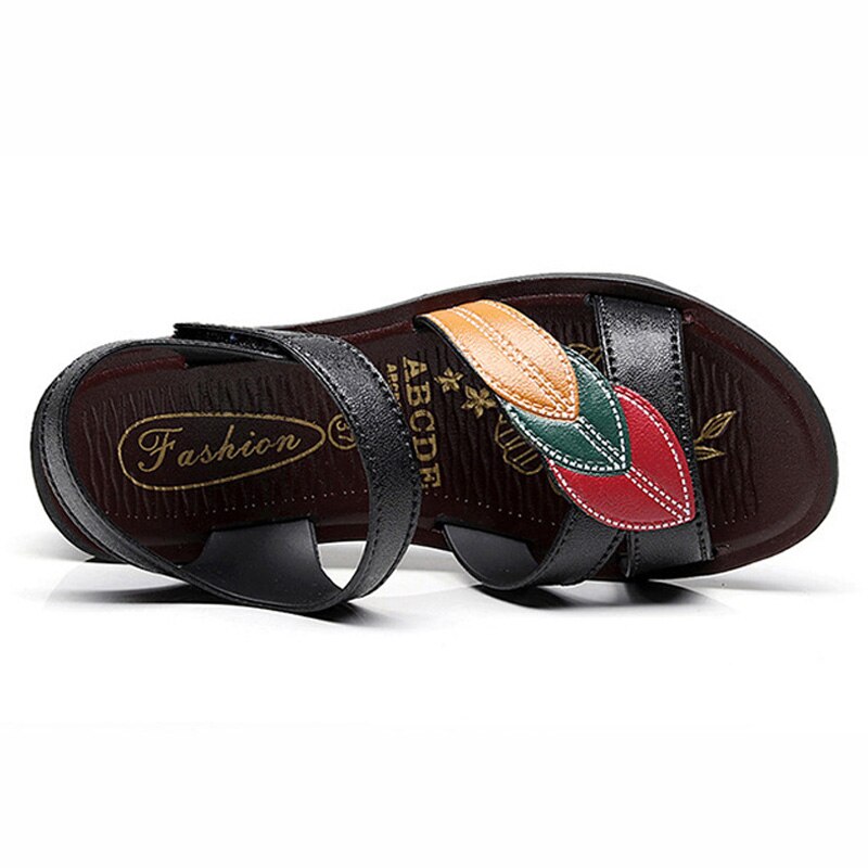 Sommar kvinnor skor platå sandaler bekväma läder skor dam sandaler dam tofflor zapatos de mujer casual strandskor