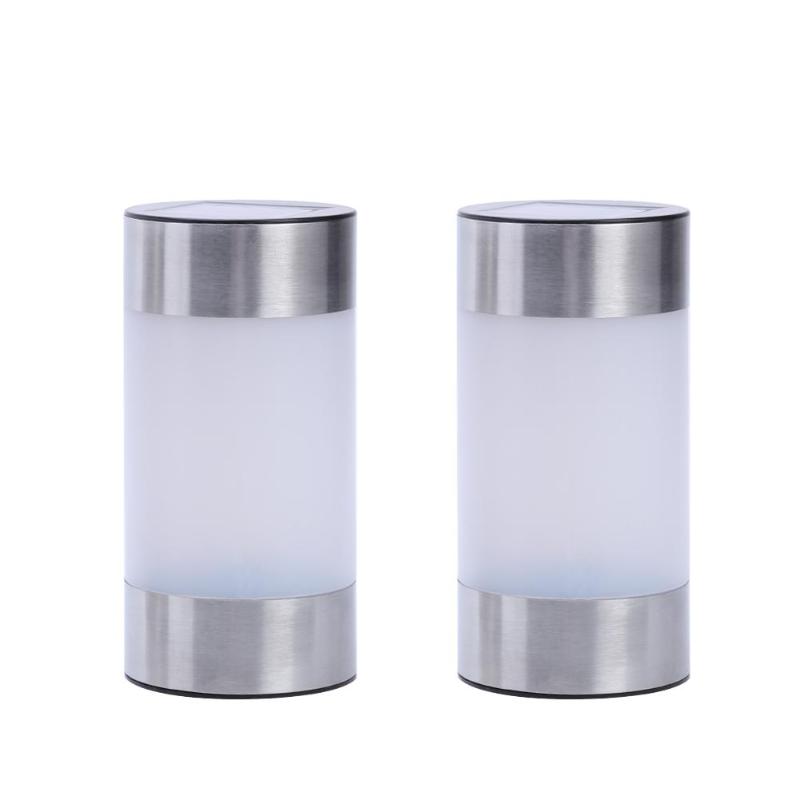 2 Stuks Rvs Led Solar Verlichting Led Wandlamp Hek Lamp Outdoor Tuinverlichting Secuity Sensor Hek Lamp