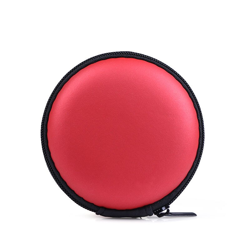Mini Round Hard Earphones Case Portable Storage Bag for SD TF Cards Earphone Accessories Bags for xiaomi Samsung: Red