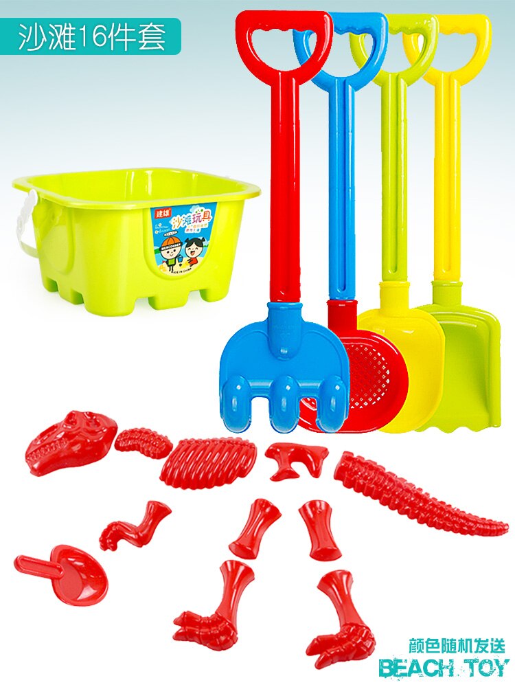 Giocattoli estivi da spiaggia per bambini Kit da bagno in filo Kit modello sabbia secchiello da spiaggia giochi stampo per sabbia Set di strumenti per bambini con tavolo CC50BT: green