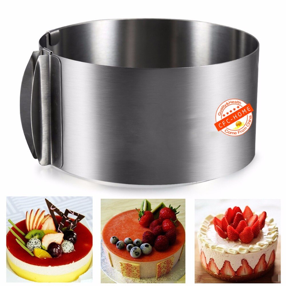 6 to 12 inch Adjustable Mousse Ring Mould, Professionals Cake mold with calibration, baking tools for cakes