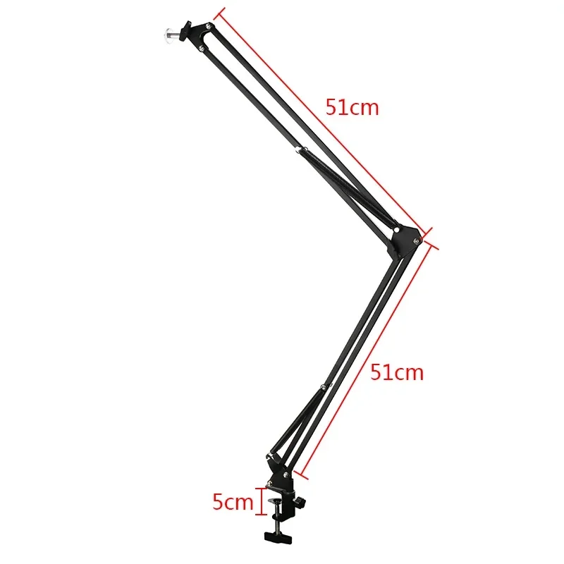 37cm/51cm Adjustable Industry Solder Digital Microscope Camera Desktop Clamp Cantilever Stand Video Recorder Spring Arm Bracket: black