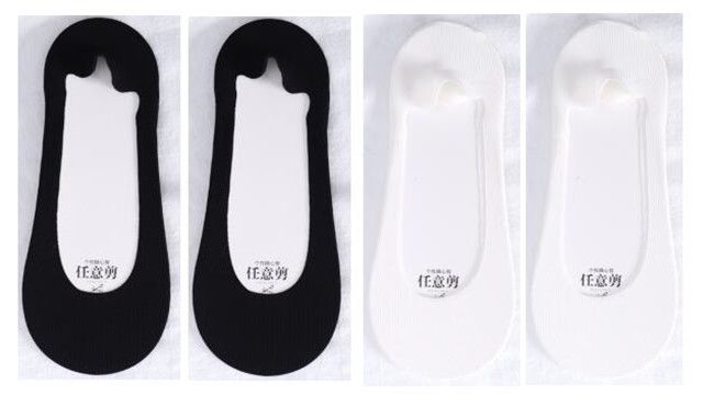 4 Pairs Ice Silk Boat Socks Women&#39;s Invisible Socks Summer Thin Silicone Non-slip Socks with Cotton Bottom: G