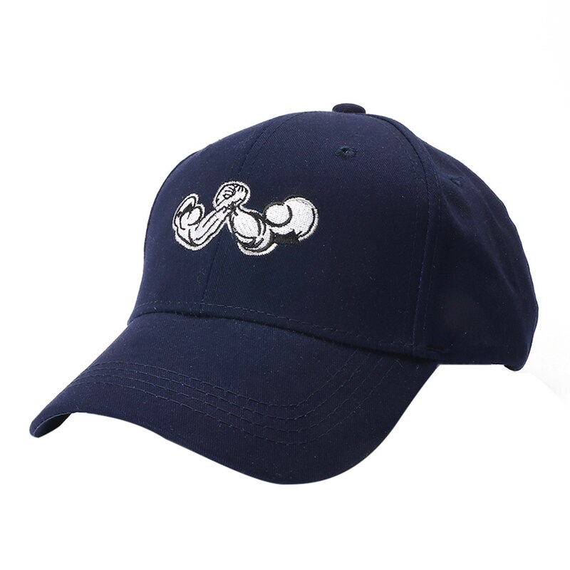 Utendørs sport fitness lue muskel cap sol lue tennis cap arm print bomull cap hodeplagg: Mørke blå