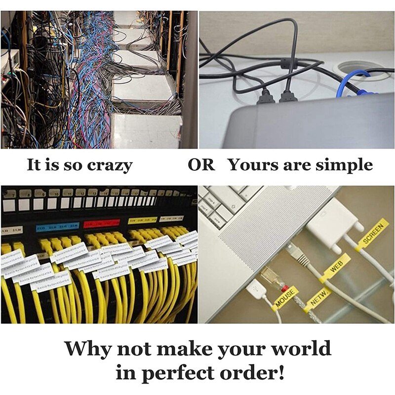 750 Stuks Kabel Label Sticker Waterdicht Draad Netwerk Elektrische Kabel Labels Koord Tag Marker Print Stickers Organizer