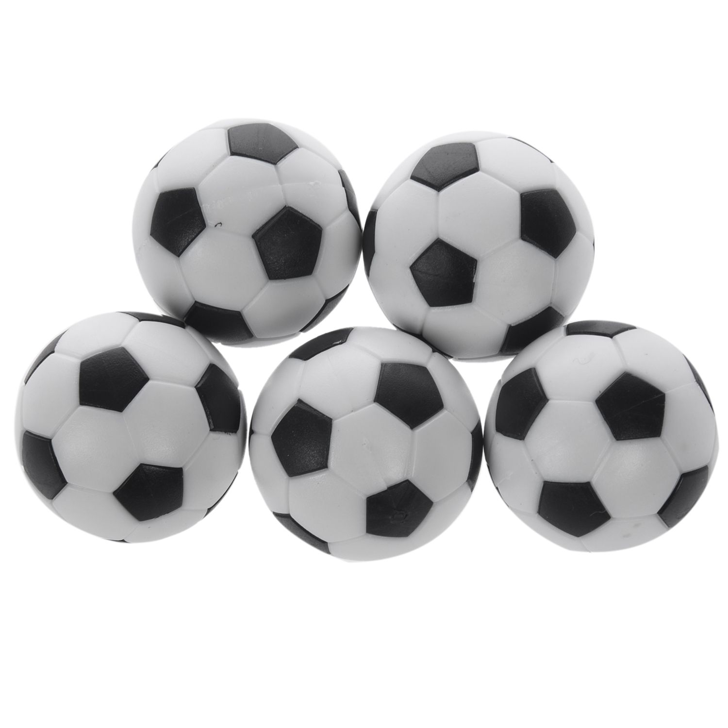 5x Kunststoff 32mm FußBall drinnen Tisch FußBall Ball Ersetzen Schwarz + weiß