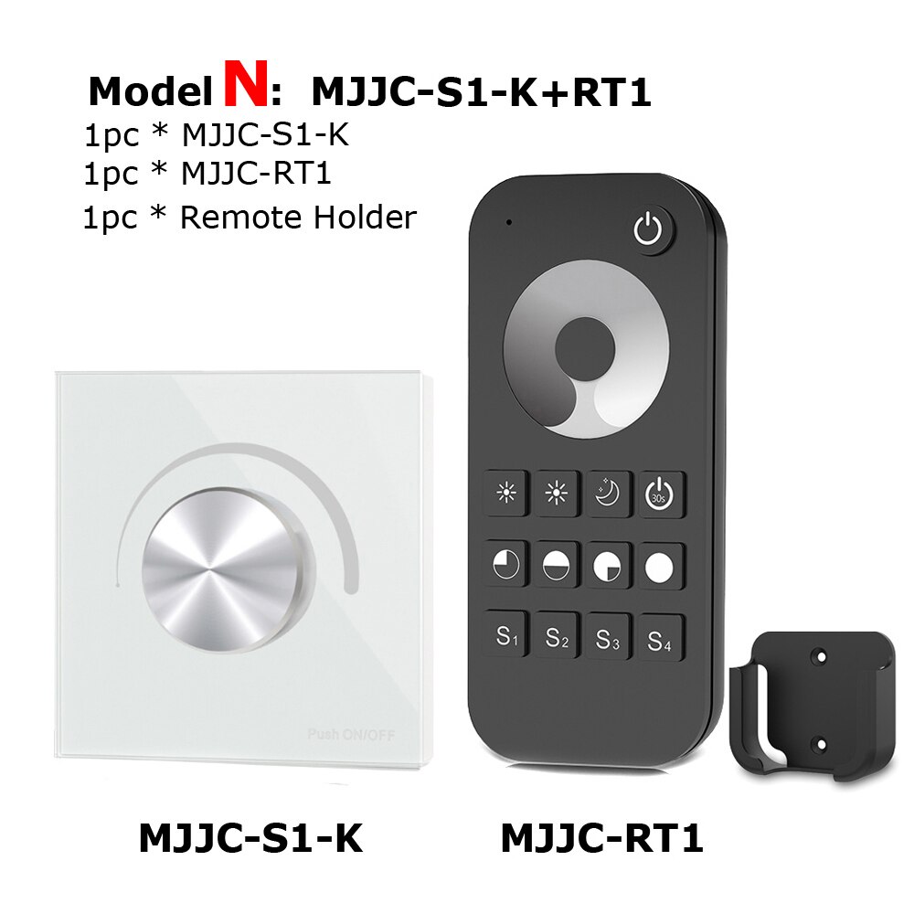 AC Triac Dimmer LED 220V 230V 110V Wireless RF Dimmable Knob Push Switch with 2.4G Remote Controller Dimmer Switch for LED Lamps: Model N