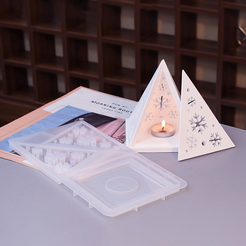 Piramide Sneeuwvlok Sterrenhemel Liefde Huis Kandelaar Siliconen Mal DIY Gips Epoxyhars Gietvorm Woondecoratie Ornamenten ﻿