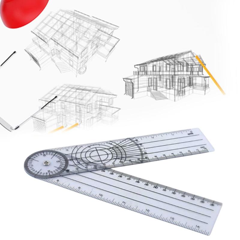 1Pcs 30 Cm Hoek Meten Heerser Hoek Multifunctionele Tekening Kantoor Student Heerser Plastic Briefpapier Leveringen