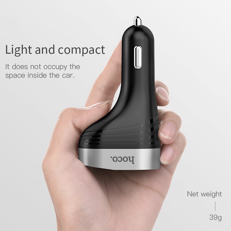 Hoco Dual Usb Auto Oplader Voor Mobiele Telefoon Tablet 3.1A Snel Opladen Auto-Oplader 1 Sigarettenaansteker Auto Telefoon charger Adapter