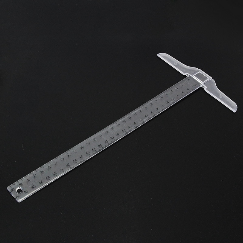 ¡Novedad! regla en forma de T de plástico de 12 pulgadas, medidas transparentes, regla recta, herramienta de medida para dibujar suministros de pintura