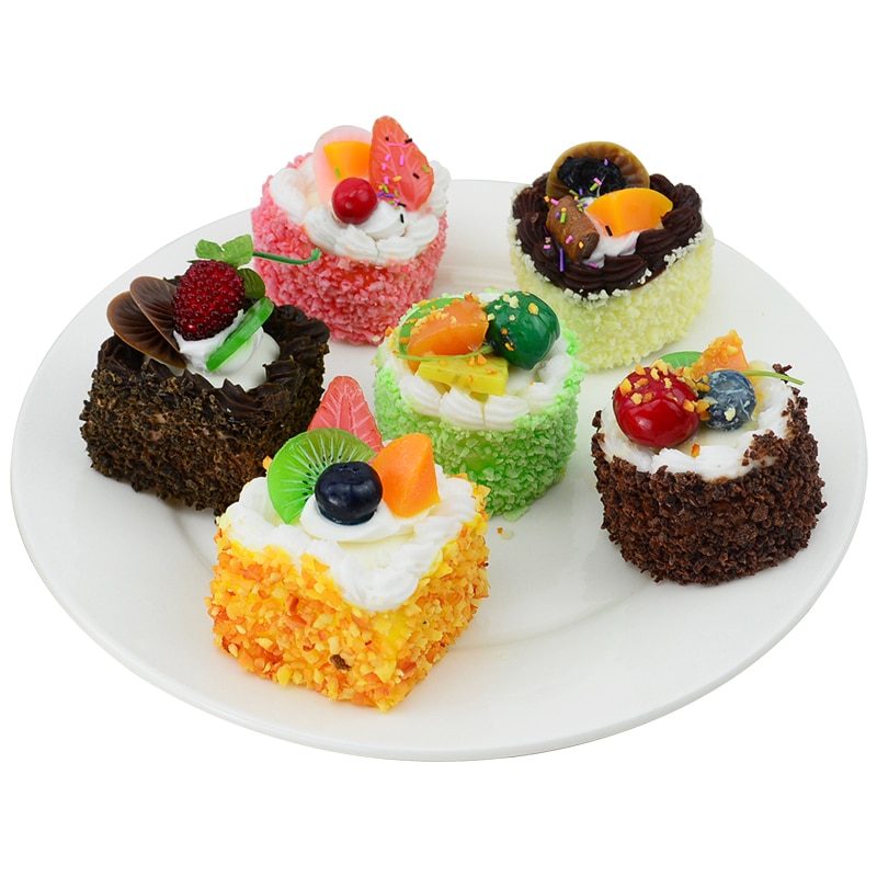 1pc kunstige mad kage snack dessert fest dekoration mini model boligindretning bryllupsfest fotografering rekvisitter gør-det-selv tilbehør