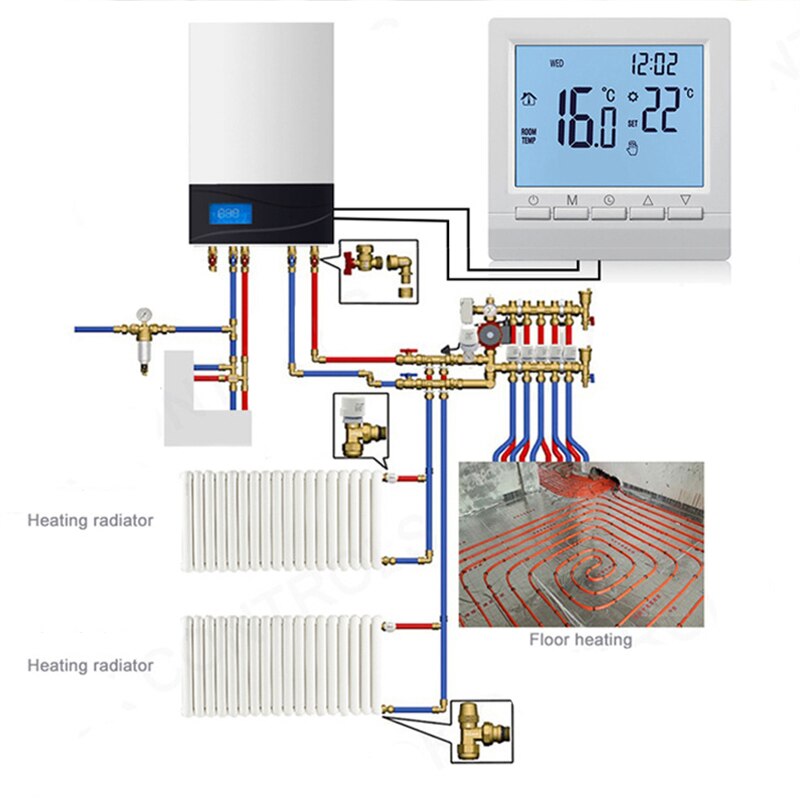 Week programmeerbare slimme digitale temperatuurregelaar app-bediening elektrische vloerverwarming thermostaat infrarood digitale thermometer