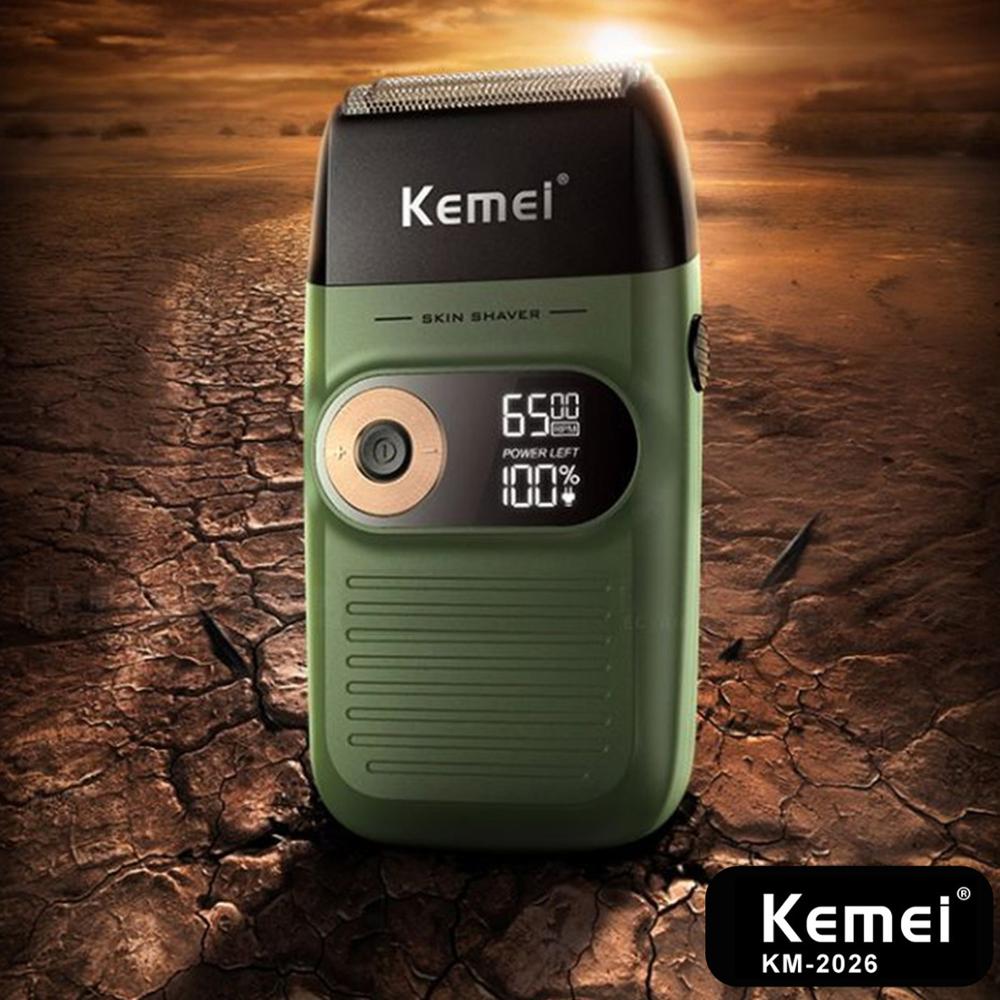 KM-T9/2026/1974 T Outliner mower KEMEI rasoir électrique Rechargeable tondeuse à barbe électrique Machine à raser pour hommes barbe rasoir humide-sec double usage lavable KM-T9