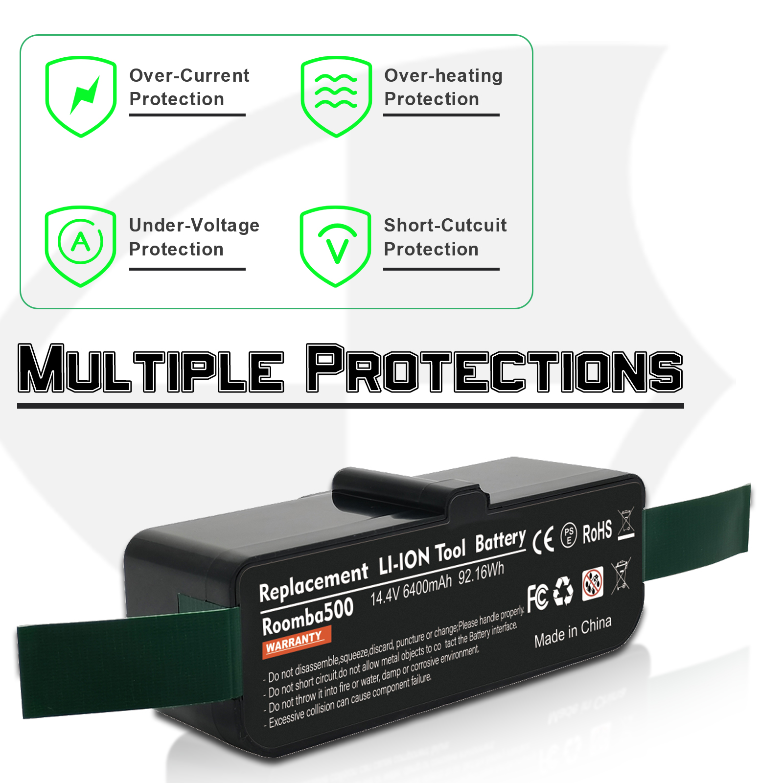 Upgrade 14,4 V 5000 mAh Ni-Mh Akku Staubsauger Akku für iRobot Roomba 500 600 700 800 900 980 890 880 870 860 675 760