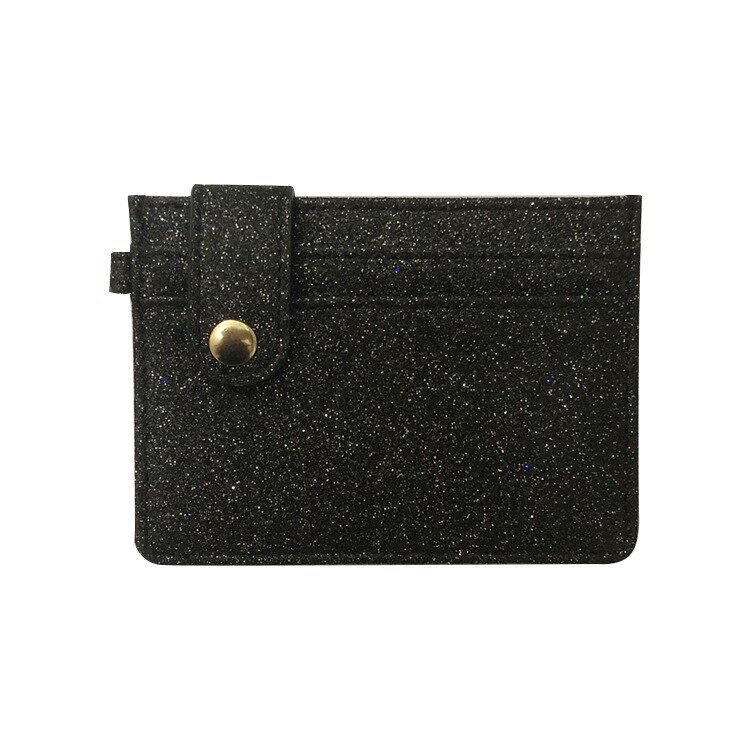 Funda universal para tarjetas de mujer y hombre, fina, con hebilla, para tarjetas, chica, rosa brillante: black