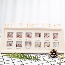 Imágenes de &quot;Mi primer año&quot; para bebés, marco de fotos de plástico, recuerdos conmemorativos, de recuerdo DIY de 0 a 12 meses