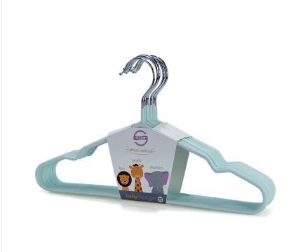 10 stuks/partij plastic hangers voor kledingrek (volwassenen en kinderen): 30cm blauw