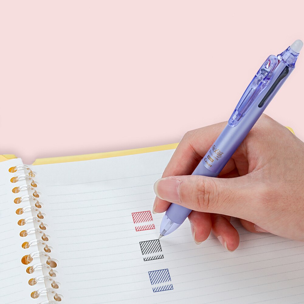 Pilot Frixion Three-color Erasable Pen LKFB-60EF 60UF Press Multi-function Pen 0.38/0.5mm Grinding Friction Pen Student