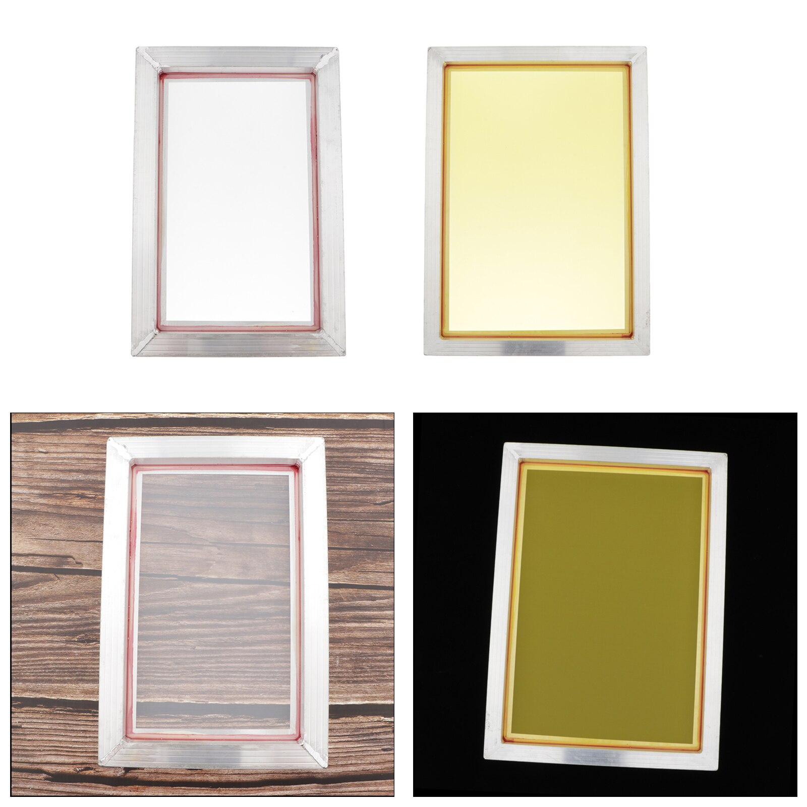 2Stck 120T Aluminium Rahmen Größe 120 Weiß Gittergewebe Siebdruck Bildschirme Rahmen