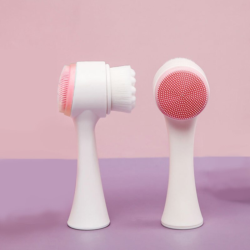 5 In 1 Elektrische Gezichtsreiniger Gezicht Wassen Cleaning Mini Skin Pore Cleaner Beauty Body Massage Gezicht Wassen Borstel Machine: Manual-pink