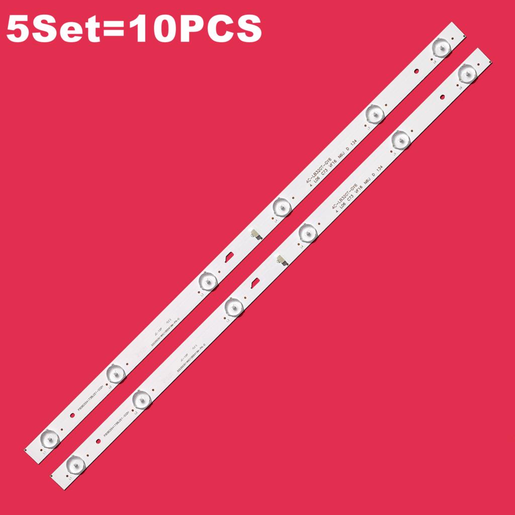 LED backlight strip 6 lamp for INSIGNIA NS-32DR310NA17 TH-32D500C JL.D32061330-004BS-M 318AS 10151A 4C-LB320T-JF4 LED-32B750: 5set