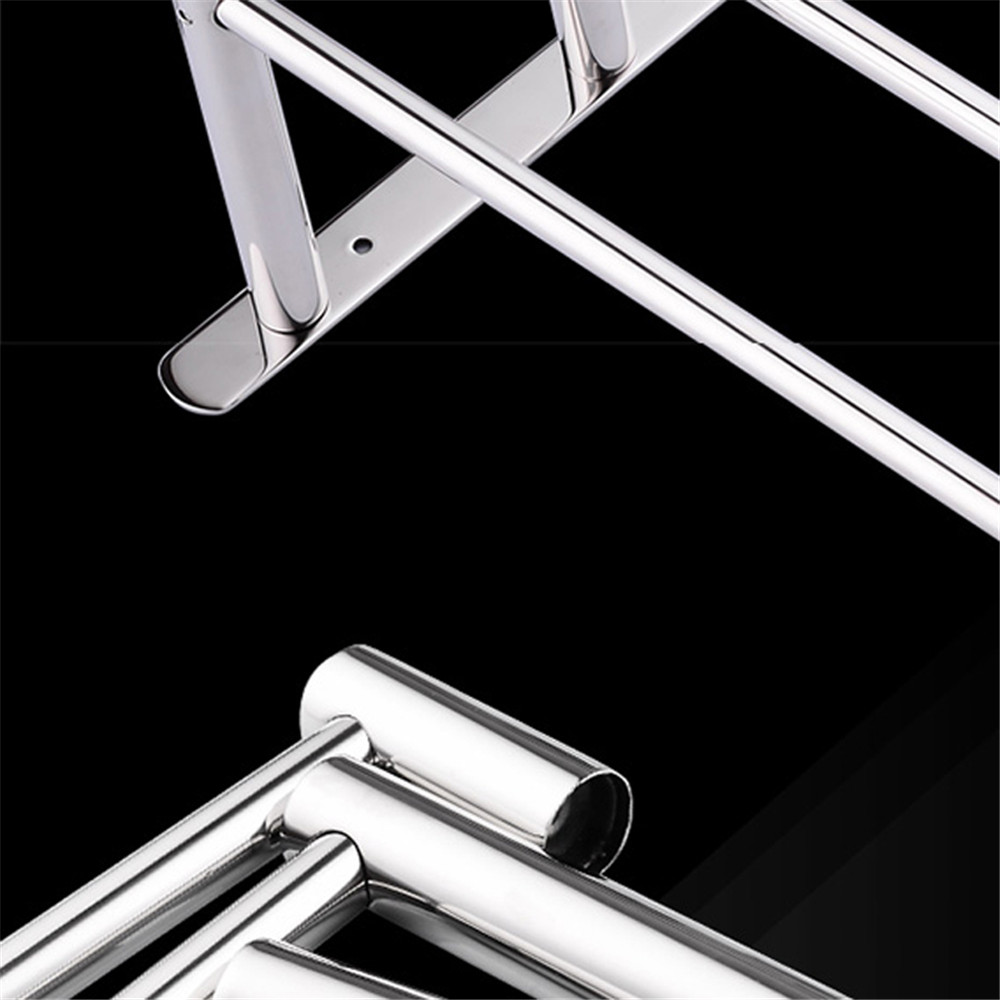 Three Layers Modern Towel Bar Brief SUS 304 Stainless Steel Polished Surface Bathroom Towel Rack Wall Mounted Towel Shelf Holder
