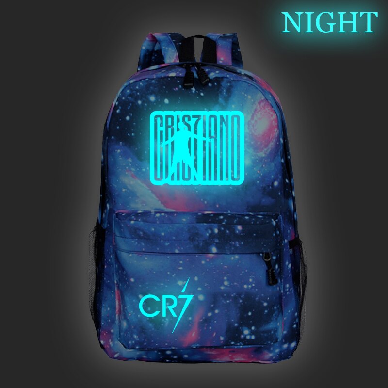 Cristiano Ronaldo CR7 Luminous Backpack Students Boys Girls Bags Schoolbag Teens Daily Rucksack for Kids Teens: 15