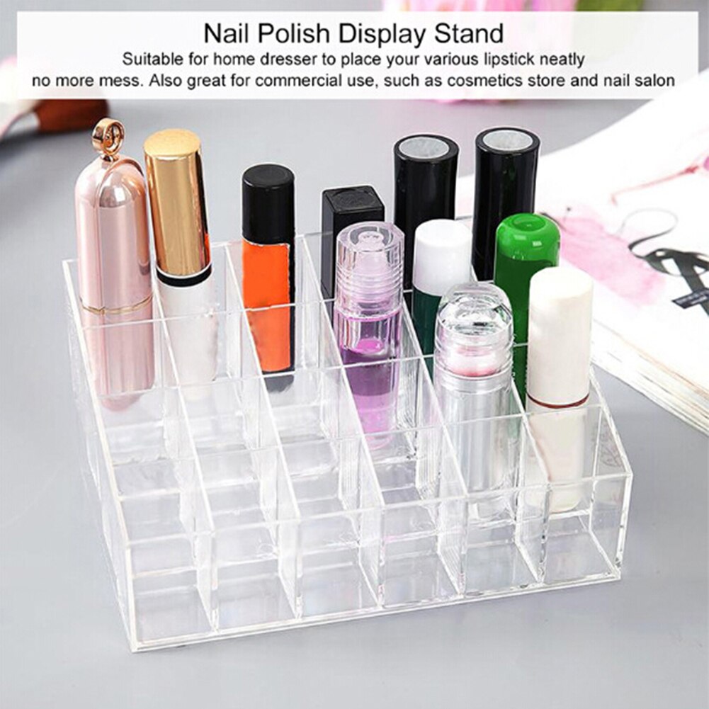 24 Grid Acryl Make Organizer Opbergdoos Cosmetische Box Lipstick Sieraden Box Case Holder Display Stand Make Up Organizer