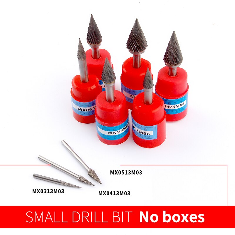 Fraise en acier de tungstène à pointe conique, 1 pièce, fichier rotatif en carbure de tungstène pour le travail du bois, outil de meulage, tête de meulage en forme de M