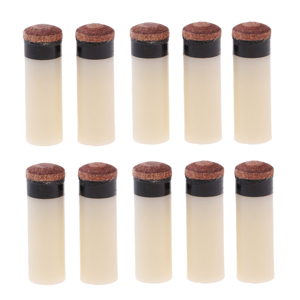 10 Pieces Slip-On Pool Billiard Cue Tips Snooker Stick Ferrules 10mm