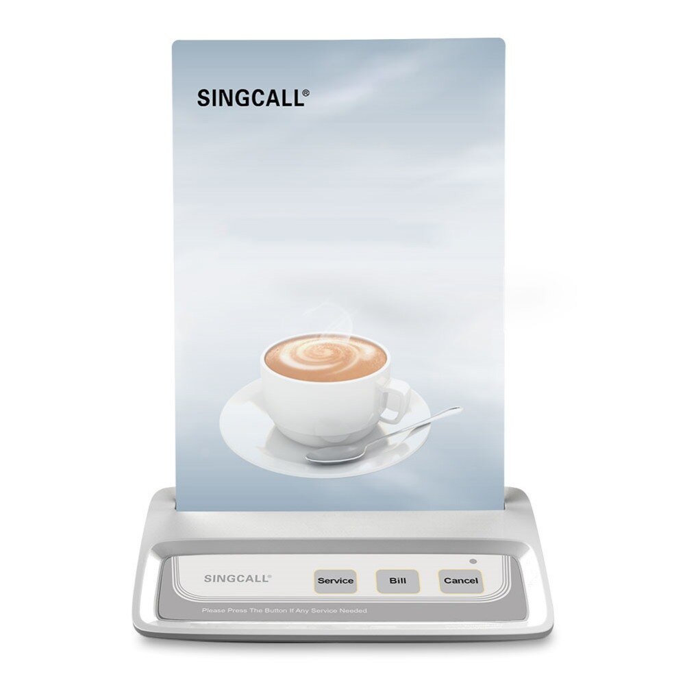 Sistema de llamadas inalámbrico SINGCALL, 3 botones, cafetería, servicio de restaurante, color blanco