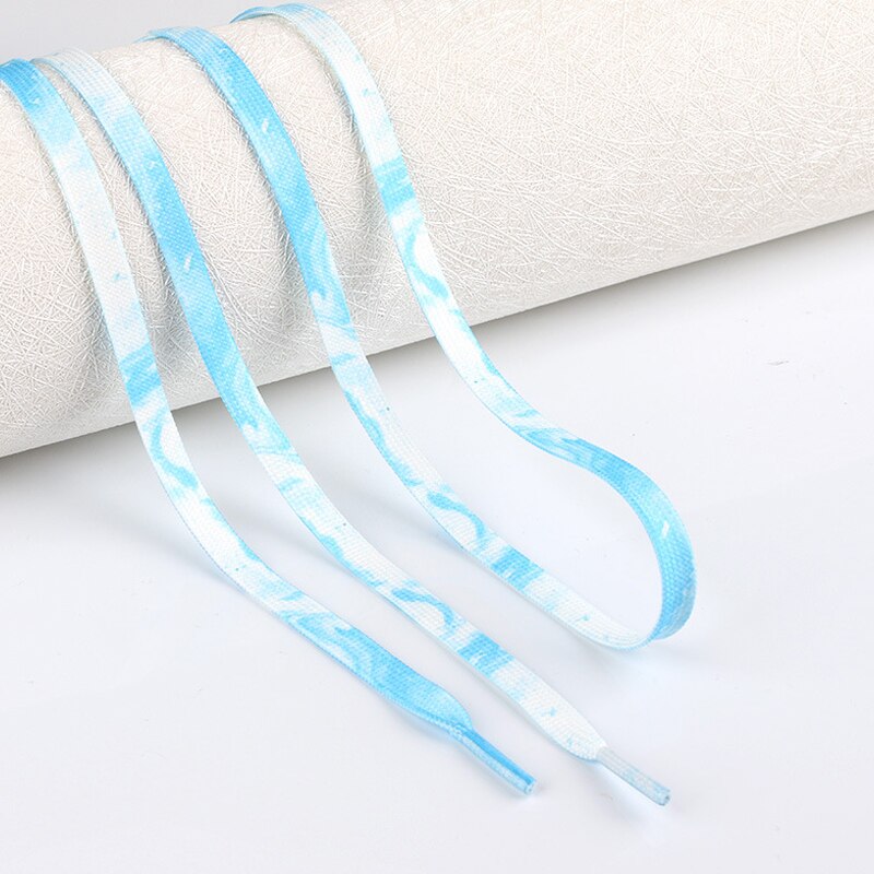 Tie-Dye Non-Fading Veters Casual Schoenen Schoenveters Voor Sneakers Schoen Kant Unisex Platte Boot Veters 120/140Cm Shoestrings: Blauw / 140 CM