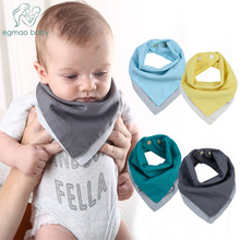 4Pcs Reversible Muslin & Cotton Baby Bibs Unsiex Baby Accessories Newborn Baby Bandana Bibs Soft Toddler Triangle Scarf