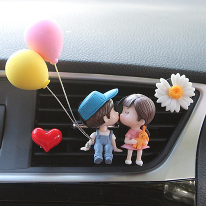 Creatieve Schattige Paar Ballon Auto Airconditioning Parfum Clip Aroma Auto Air Outlet Frisser Tyure Decoratie: Paars