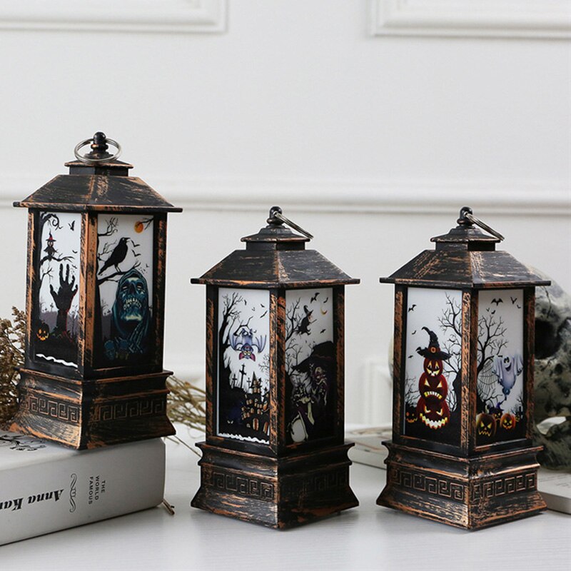 Halloween led natlys lanterne festival dekoration simulation brand lampe fest hjem rekvisitter halloween dekorativ lampe