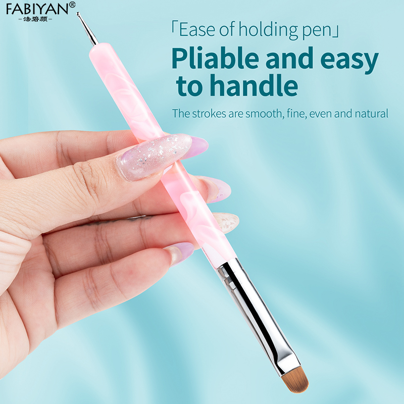 Nueva actualización de pincel francés para decoración de uñas, bolígrafo punteado de uñas de doble cabezal, pinceles acrílicos para recoger cristales y diamantes de imitación para manicura